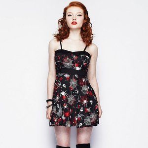 Hell Bunny Spiders and web mini dress - Medium